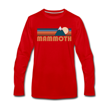 Mammoth, California Long Sleeve T-Shirt - Retro Mountain Unisex Mammoth Long Sleeve Shirt - red