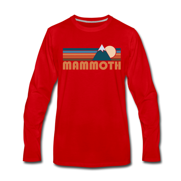 Mammoth, California Long Sleeve T-Shirt - Retro Mountain Unisex Mammoth Long Sleeve Shirt - red