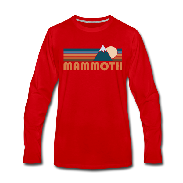 Mammoth, California Long Sleeve T-Shirt - Retro Mountain Unisex Mammoth Long Sleeve Shirt - red