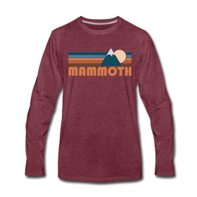 Mammoth, California Long Sleeve T-Shirt - Retro Mountain Unisex Mammoth Long Sleeve Shirt - heather burgundy