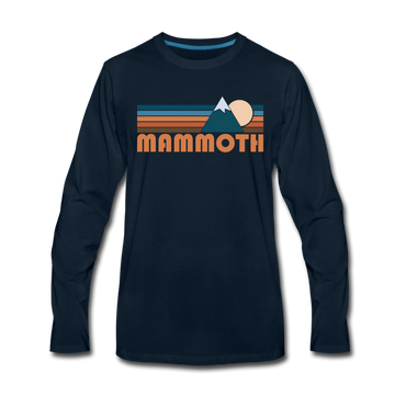 Mammoth, California Long Sleeve T-Shirt - Retro Mountain Unisex Mammoth Long Sleeve Shirt - deep navy