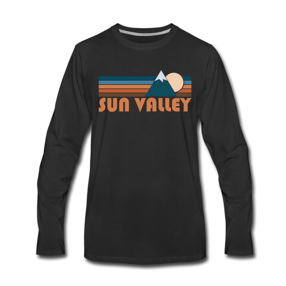 Sun Valley, Idaho Long Sleeve T-Shirt - Retro Mountain Unisex Sun Valley Long Sleeve Shirt - black