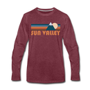 Sun Valley, Idaho Long Sleeve T-Shirt - Retro Mountain Unisex Sun Valley Long Sleeve Shirt - heather burgundy
