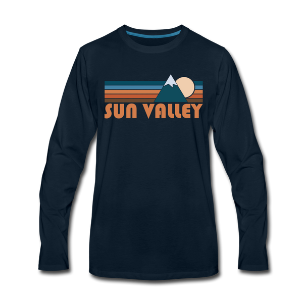 Sun Valley, Idaho Long Sleeve T-Shirt - Retro Mountain Unisex Sun Valley Long Sleeve Shirt - deep navy