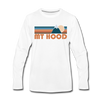 Mount Hood, Oregon Long Sleeve T-Shirt - Retro Mountain Unisex Mount Hood Long Sleeve Shirt - white