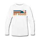 Mount Hood, Oregon Long Sleeve T-Shirt - Retro Mountain Unisex Mount Hood Long Sleeve Shirt - white