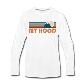 Mount Hood, Oregon Long Sleeve T-Shirt - Retro Mountain Unisex Mount Hood Long Sleeve Shirt - white