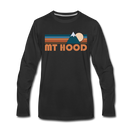 Mount Hood, Oregon Long Sleeve T-Shirt - Retro Mountain Unisex Mount Hood Long Sleeve Shirt - black