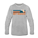 Mount Hood, Oregon Long Sleeve T-Shirt - Retro Mountain Unisex Mount Hood Long Sleeve Shirt - heather gray