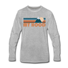 Mount Hood, Oregon Long Sleeve T-Shirt - Retro Mountain Unisex Mount Hood Long Sleeve Shirt - heather gray
