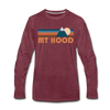 Mount Hood, Oregon Long Sleeve T-Shirt - Retro Mountain Unisex Mount Hood Long Sleeve Shirt - heather burgundy