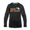 Mount Hood, Oregon Long Sleeve T-Shirt - Retro Mountain Unisex Mount Hood Long Sleeve Shirt - charcoal gray