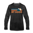 Mount Hood, Oregon Long Sleeve T-Shirt - Retro Mountain Unisex Mount Hood Long Sleeve Shirt - charcoal gray