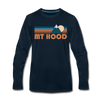 Mount Hood, Oregon Long Sleeve T-Shirt - Retro Mountain Unisex Mount Hood Long Sleeve Shirt - deep navy