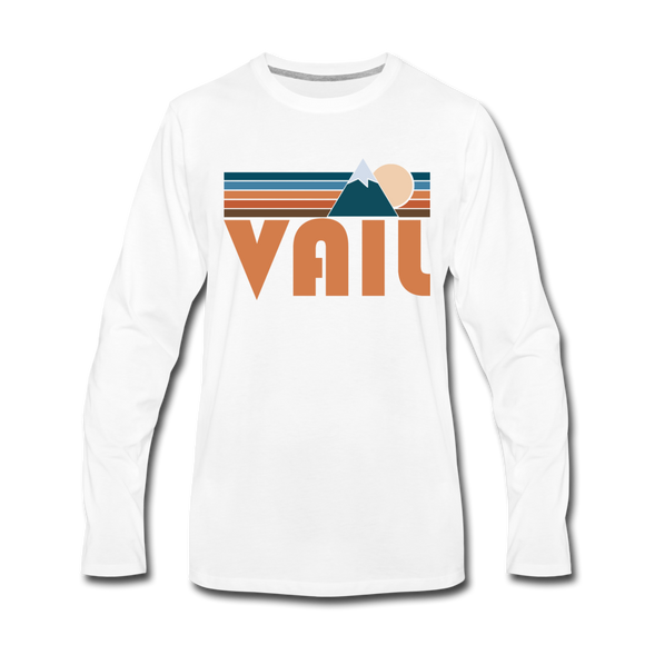 Vail, Colorado Long Sleeve T-Shirt - Retro Mountain Unisex Vail Long Sleeve Shirt - white