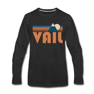 Vail, Colorado Long Sleeve T-Shirt - Retro Mountain Unisex Vail Long Sleeve Shirt - black