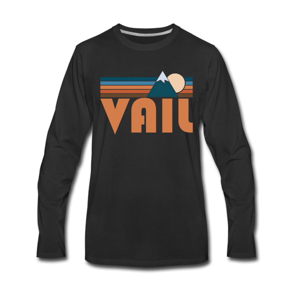 Vail, Colorado Long Sleeve T-Shirt - Retro Mountain Unisex Vail Long Sleeve Shirt - black