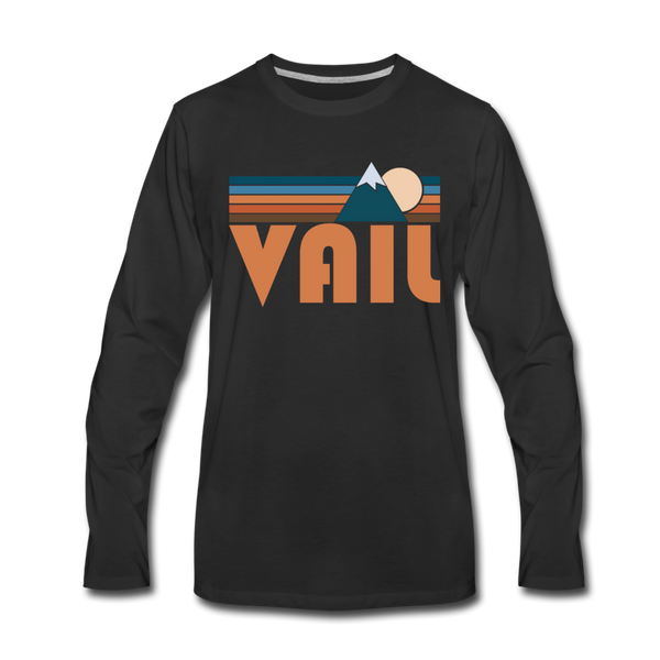 Vail, Colorado Long Sleeve T-Shirt - Retro Mountain Unisex Vail Long Sleeve Shirt - black