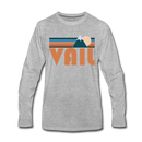 Vail, Colorado Long Sleeve T-Shirt - Retro Mountain Unisex Vail Long Sleeve Shirt - heather gray
