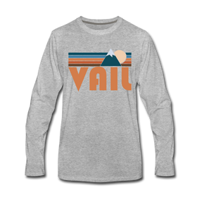 Vail, Colorado Long Sleeve T-Shirt - Retro Mountain Unisex Vail Long Sleeve Shirt - heather gray