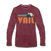 Vail, Colorado Long Sleeve T-Shirt - Retro Mountain Unisex Vail Long Sleeve Shirt - heather burgundy