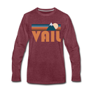 Vail, Colorado Long Sleeve T-Shirt - Retro Mountain Unisex Vail Long Sleeve Shirt - heather burgundy