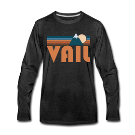 Vail, Colorado Long Sleeve T-Shirt - Retro Mountain Unisex Vail Long Sleeve Shirt - charcoal gray