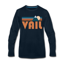 Vail, Colorado Long Sleeve T-Shirt - Retro Mountain Unisex Vail Long Sleeve Shirt - deep navy