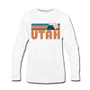 Utah Long Sleeve T-Shirt - Retro Mountain Unisex Utah Long Sleeve Shirt - white