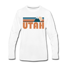 Utah Long Sleeve T-Shirt - Retro Mountain Unisex Utah Long Sleeve Shirt - white