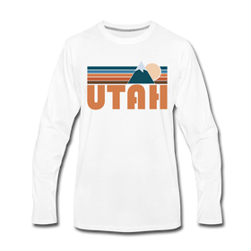 Utah Long Sleeve T-Shirt - Retro Mountain Unisex Utah Long Sleeve Shirt - white