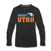 Utah Long Sleeve T-Shirt - Retro Mountain Unisex Utah Long Sleeve Shirt - black