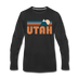 Utah Long Sleeve T-Shirt - Retro Mountain Unisex Utah Long Sleeve Shirt - black