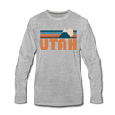 Utah Long Sleeve T-Shirt - Retro Mountain Unisex Utah Long Sleeve Shirt - heather gray