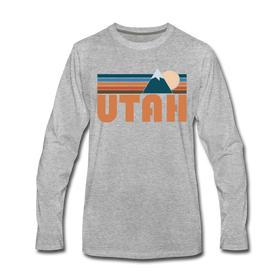 Utah Long Sleeve T-Shirt - Retro Mountain Unisex Utah Long Sleeve Shirt - heather gray