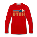 Utah Long Sleeve T-Shirt - Retro Mountain Unisex Utah Long Sleeve Shirt - red