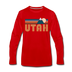 Utah Long Sleeve T-Shirt - Retro Mountain Unisex Utah Long Sleeve Shirt - red