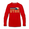 Utah Long Sleeve T-Shirt - Retro Mountain Unisex Utah Long Sleeve Shirt - red