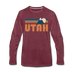 Utah Long Sleeve T-Shirt - Retro Mountain Unisex Utah Long Sleeve Shirt - heather burgundy