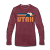 Utah Long Sleeve T-Shirt - Retro Mountain Unisex Utah Long Sleeve Shirt - heather burgundy