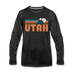 Utah Long Sleeve T-Shirt - Retro Mountain Unisex Utah Long Sleeve Shirt - charcoal gray