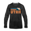 Utah Long Sleeve T-Shirt - Retro Mountain Unisex Utah Long Sleeve Shirt - charcoal gray