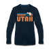 Utah Long Sleeve T-Shirt - Retro Mountain Unisex Utah Long Sleeve Shirt - deep navy