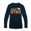 Utah Long Sleeve T-Shirt - Retro Mountain Unisex Utah Long Sleeve Shirt - deep navy