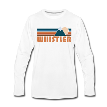 Whistler, Canada Long Sleeve T-Shirt - Retro Mountain Unisex Whistler Long Sleeve Shirt - white