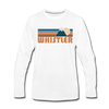 Whistler, Canada Long Sleeve T-Shirt - Retro Mountain Unisex Whistler Long Sleeve Shirt - white
