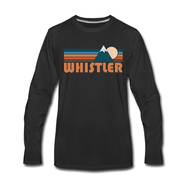 Whistler, Canada Long Sleeve T-Shirt - Retro Mountain Unisex Whistler Long Sleeve Shirt - black