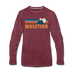 Whistler, Canada Long Sleeve T-Shirt - Retro Mountain Unisex Whistler Long Sleeve Shirt - heather burgundy
