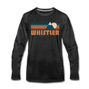 Whistler, Canada Long Sleeve T-Shirt - Retro Mountain Unisex Whistler Long Sleeve Shirt - charcoal gray