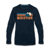 Whistler, Canada Long Sleeve T-Shirt - Retro Mountain Unisex Whistler Long Sleeve Shirt - deep navy